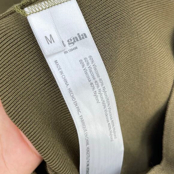 Cult Gaia | NWT Ambar Knit Dress in Nymph Olive Green Midi M - Picture 15 of 16